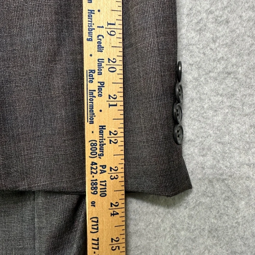 Hart Schaffner Marx Gold Trumpeter Grey Glen Plaid Wool Blazer Sport Coat 44R
